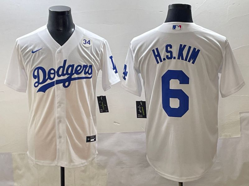 Men 2025 Los Angeles Dodgers #6 H.S.Kim White Game Nike MLB Jersey style 9